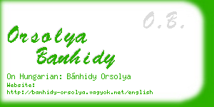 orsolya banhidy business card
